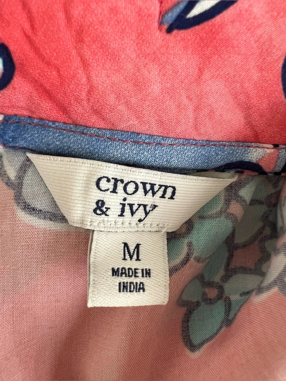 Crown & Ivy Floral Ruffle/V-Neck Dress